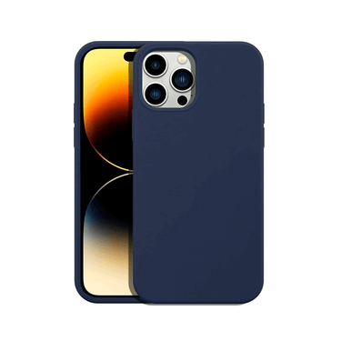 iPhone 14 Pro Liquid Silicone Case Cover - Washable, Shock-Proof, Drop-Resistant, Ultra-Soft, Scratch-Free, Durable - Navy